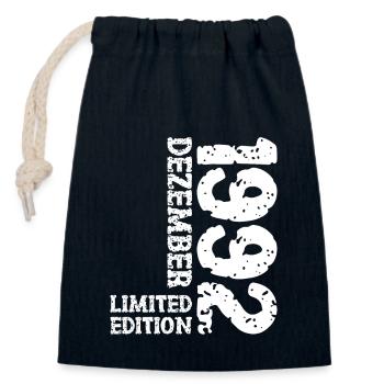 1992 décembre édition limitée 31e anniversaire décoration - Sac cadeau en coton avec cordon (14 x 20 cm) - bleu marine - Devant