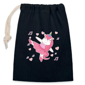 Danseuse de ballet Licorne arc-en-ciel ballerine Tutu - Sac cadeau en coton avec cordon (14 x 20 cm) - bleu marine - Devant