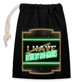 fingers present hack the box birthday happy - Closable cotton gift bag (14x20cm) - black - Front