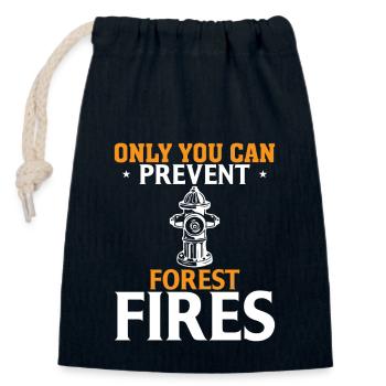 Only you can prevent forest fires - Closable cotton gift bag (14x20cm) - navy - Front