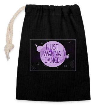 Je veux juste danser les amateurs de danse - Sac cadeau en coton avec cordon (14 x 20 cm) - noir - Devant