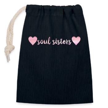 Love - Closable cotton gift bag (14x20cm) - navy - Front