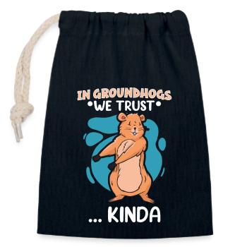 Groundhog Day Enthusiasts 2024, February 2 - Closable cotton gift bag (14x20cm) - navy - Front