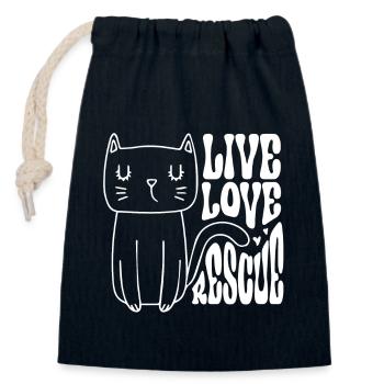 Sauvetage de l’amour en direct - Sac cadeau en coton avec cordon (14 x 20 cm) - bleu marine - Devant