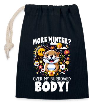 Groundhog Day Enthusiasts 2024, February 2 - Closable cotton gift bag (14x20cm) - navy - Front