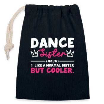 dancing sister noun funny dancing - Closable cotton gift bag (14x20cm) - navy - Front