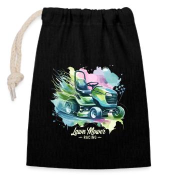 Lawn Mower Race Lawn Mower Race Lawn Mower - Closable cotton gift bag (14x20cm) - black - Front