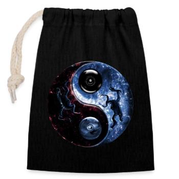 Yin Yang - Closable cotton gift bag (14x20cm) - black - Front