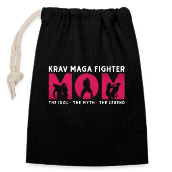 Krav Maga Fighter Mom The Idol The Combat Sport - Verschließbarer Geschenkbeutel aus Baumwolle (14x20cm) - Schwarz - Vorne