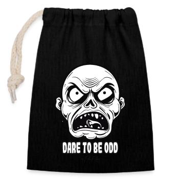 Osez être bizarre : le zombie blanc en colère - Sac cadeau en coton avec cordon (14 x 20 cm) - noir - Devant