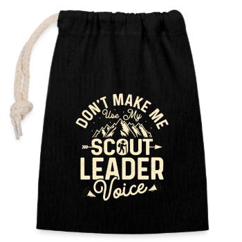 Scout Leader Authority: The Voice Tee - Verschließbarer Geschenkbeutel aus Baumwolle (14x20cm) - Schwarz - Vorne