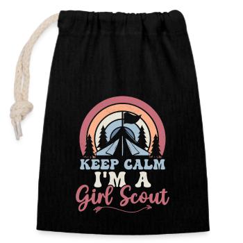 Girl Scout's Calm: Leading with Peace - Verschließbarer Geschenkbeutel aus Baumwolle (14x20cm) - Schwarz - Vorne