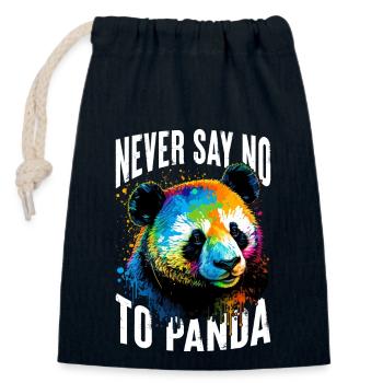 Niemals "Nein" zu Panda sagen - Verschließbarer Geschenkbeutel aus Baumwolle (14x20cm) - Navy - Vorne