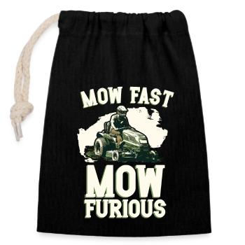 Lawn Mower Race Lawn Mower Race Lawn Mower - Closable cotton gift bag (14x20cm) - black - Front