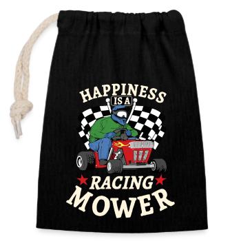 Lawn Mower Race Lawn Mower Race Lawn Mower - Closable cotton gift bag (14x20cm) - black - Front