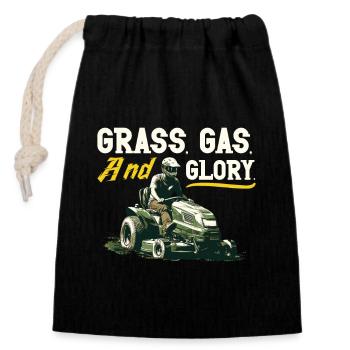 Lawn Mower Race Lawn Mower Race Lawn Mower - Closable cotton gift bag (14x20cm) - black - Front