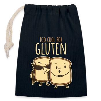 Too Cool For Gluten - Lustiges Zöliakie Design - Verschließbarer Geschenkbeutel aus Baumwolle (14x20cm) - Navy - Vorne