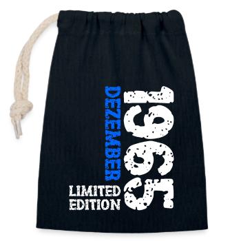 1965 December Limited Edition 58th Birthday Decoration - Closable cotton gift bag (14x20cm) - navy - Front