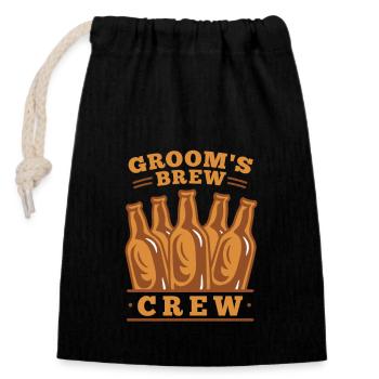 Mariage Brew Bond - Sac cadeau en coton avec cordon (14 x 20 cm) - noir - Devant