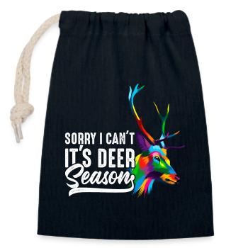 Sorry, I can't - Closable cotton gift bag (14x20cm) - navy - Front