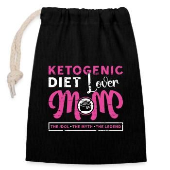 Ketogenic Diet Lover Mom The Idol The Low Carb - Closable cotton gift bag (14x20cm) - black - Front