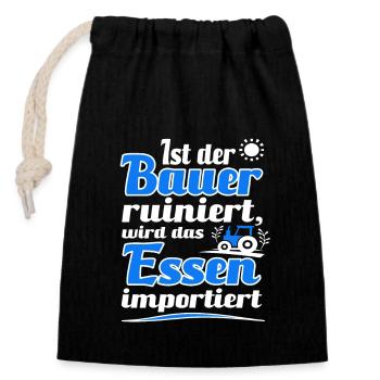 Landwirte Demonstration Agrar Bauern Demo Protest - Verschließbarer Geschenkbeutel aus Baumwolle (14x20cm) - Schwarz - Vorne