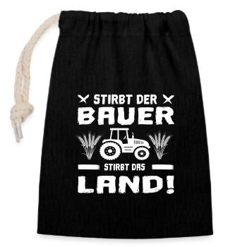 Bauern Demo Landwirte Agrar Demonstration Protest - Verschließbarer Geschenkbeutel aus Baumwolle (14x20cm) - Schwarz - Vorne