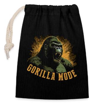 Mode Gorille - Sac cadeau en coton avec cordon (14 x 20 cm) - noir - Devant