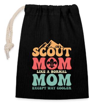 Scout Mom Coolness : au-dessus et au-delà du t-shirt - Sac cadeau en coton avec cordon (14 x 20 cm) - noir - Devant