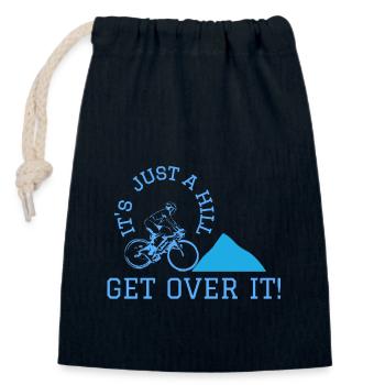 its just a hill get over it - Closable cotton gift bag (14x20cm) - navy - Front