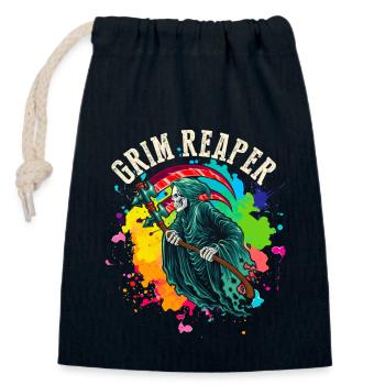 Ange de la mort - Sac cadeau en coton avec cordon (14 x 20 cm) - bleu marine - Devant