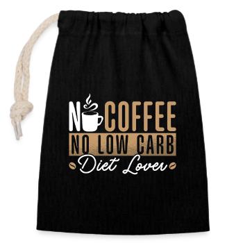 Amateur de régime à faible teneur en glucides Pas de café Pas d’amateur de café Keto - Sac cadeau en coton avec cordon (14 x 20 cm) - noir - Devant