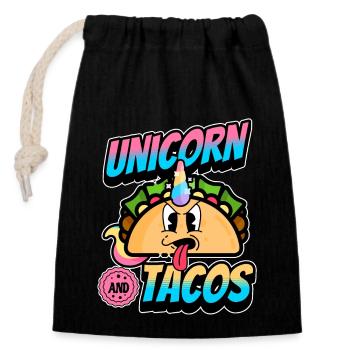 Taco - Closable cotton gift bag (14x20cm) - black - Front