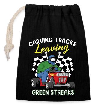 Lawn Mower Race Lawn Mower Race Lawn Mower - Closable cotton gift bag (14x20cm) - black - Front