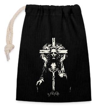 The Holy Savior - Closable cotton gift bag (14x20cm) - black - Front