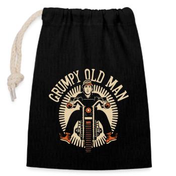 GRUMPY OLD MAN - Sac cadeau en coton avec cordon (14 x 20 cm) - noir - Devant