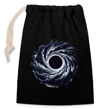Astrophysique passionné de trou noir cosmique oeuvre - Sac cadeau en coton avec cordon (14 x 20 cm) - noir - Devant