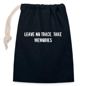 Wandern - Leave No Trace, Take Memories - Verschließbarer Geschenkbeutel aus Baumwolle (14x20cm) - Navy - Vorne