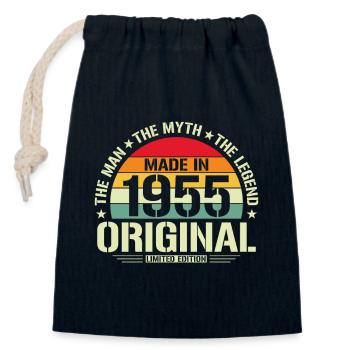 Legendary vintage 1955 - 69 years vintage - Closable cotton gift bag (14x20cm) - navy - Front
