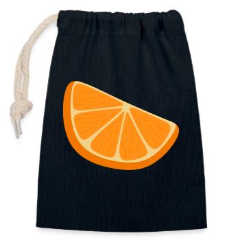 orange slice - Closable cotton gift bag (14x20cm) - navy - Front