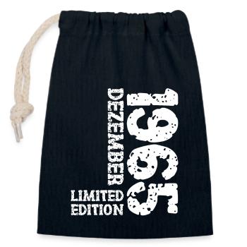 1965 December Limited Edition 58th Birthday Decoration - Closable cotton gift bag (14x20cm) - navy - Front