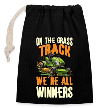 Lawn Mower Race Lawn Mower Race Lawn Mower - Closable cotton gift bag (14x20cm) - black - Front