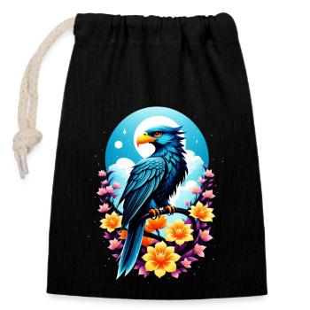 aigle - embleme des usa - Sac cadeau en coton avec cordon (14 x 20 cm) - noir - Devant