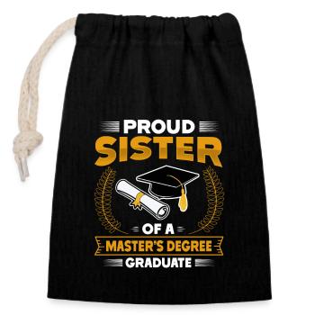 Master Etudes Master - Sac cadeau en coton avec cordon (14 x 20 cm) - noir - Devant