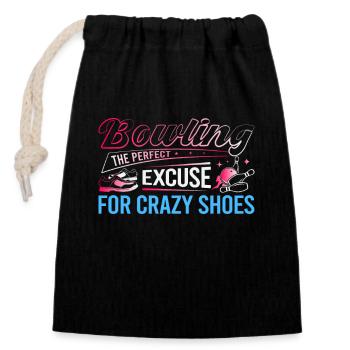 LE BOWLING : L’EXCUSE PARFAITE POUR DES CHAUSSURES FOLLES - Sac cadeau en coton avec cordon (14 x 20 cm) - noir - Devant