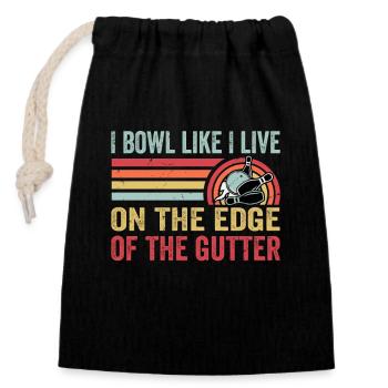 Bowling Alley Therapy - Cheaper Than A Shrink - Closable cotton gift bag (14x20cm) - black - Front
