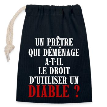 cadeau homme, femme, humour, t-shirt humoristique - Sac cadeau en coton avec cordon (14 x 20 cm) - bleu marine - Devant
