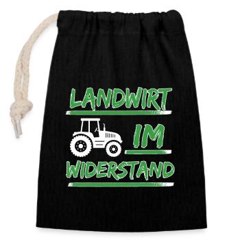 Landwirte Demo und Bauern Protest gegen Ampel - Verschließbarer Geschenkbeutel aus Baumwolle (14x20cm) - Schwarz - Vorne
