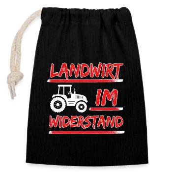 Bauern Protest und Landwirte Agrar Demo - Verschließbarer Geschenkbeutel aus Baumwolle (14x20cm) - Schwarz - Vorne