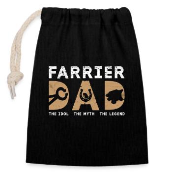 Farrier Dad The Idol The Myth The Metalworker - Closable cotton gift bag (14x20cm) - black - Front